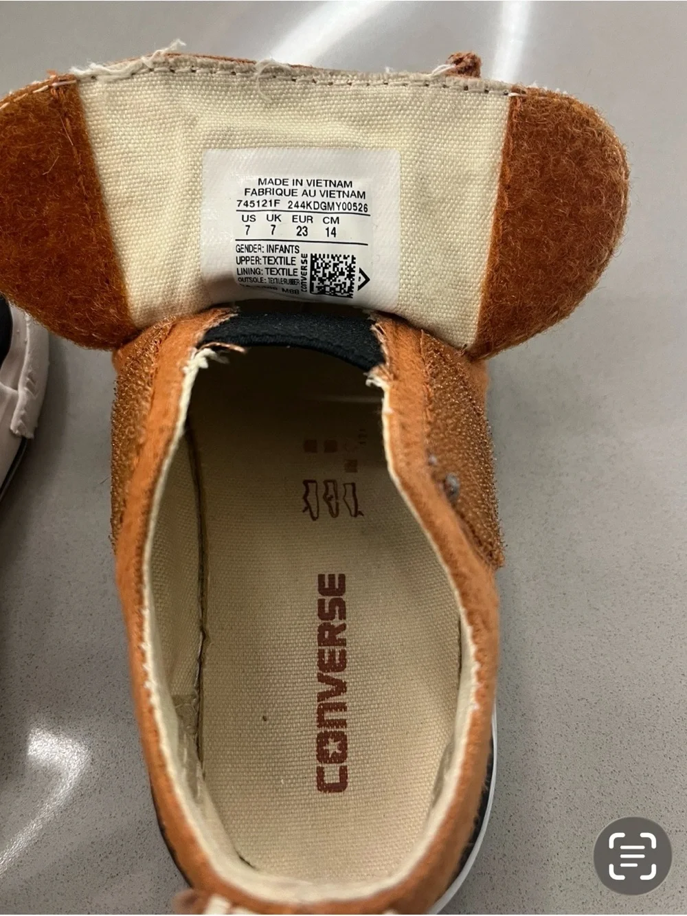 Converse Toddler Brown Fox Slip-On/Velcro Sneakers